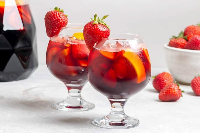 Glasses of copycat Olive Garden sangria.
