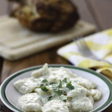 Homemade copycat Cracker Barrel Dumplings on a plate.