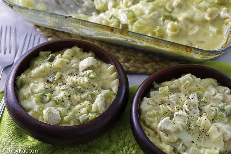 a casserole made with left over chicken