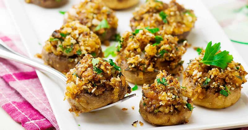 These stuffed vegetarian mushrooms are easy to make, and they are the perfect appetizer.