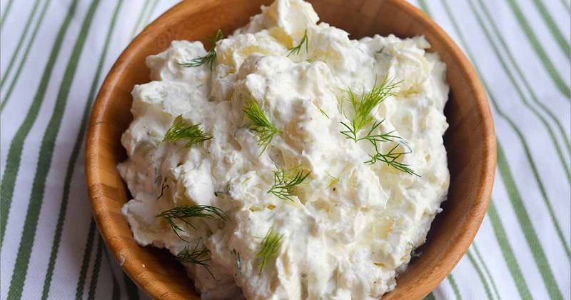 Make Soren's dilled potatoes and sour cream recipe, this makes the perfect easy side dish.