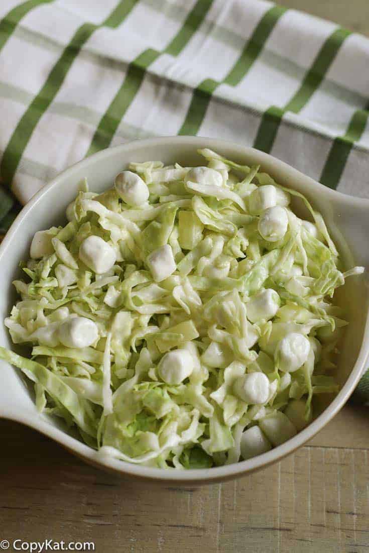 Crowd pleasing pineapple marshmallow coleslaw – 4 ingredients is all you need