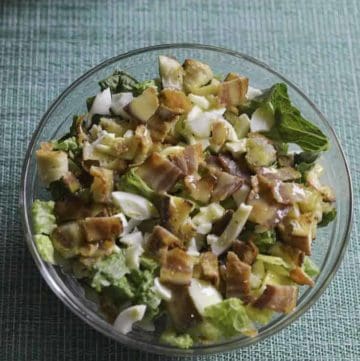 If you love hot bacon salad dressing, you are going to love Simon and Seafort’s Salad with Mustard Dressing.