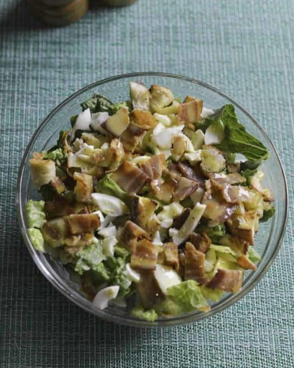 If you love hot bacon salad dressing, you are going to love Simon and Seafort’s Salad with Mustard Dressing.