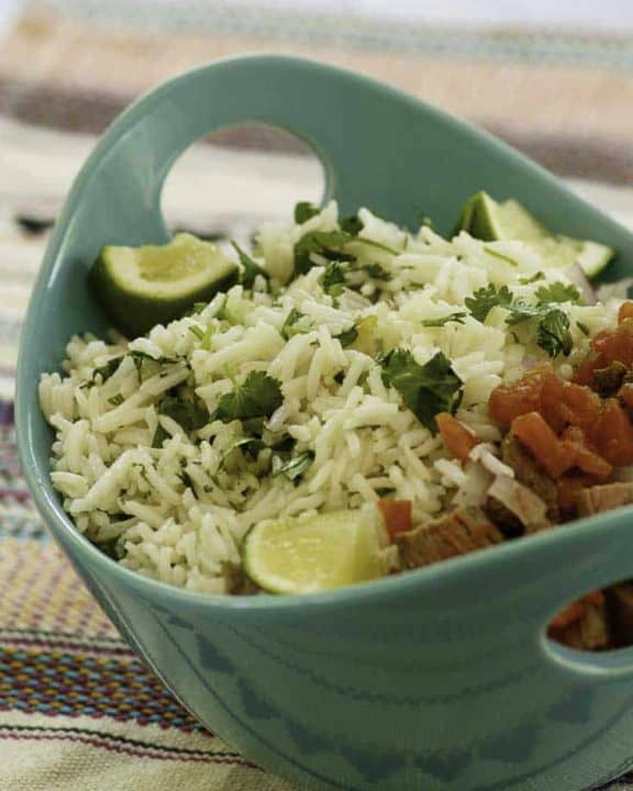 a bowl of cilantro lime rice