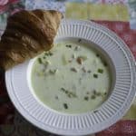 A bowl of cream of artichoke soup