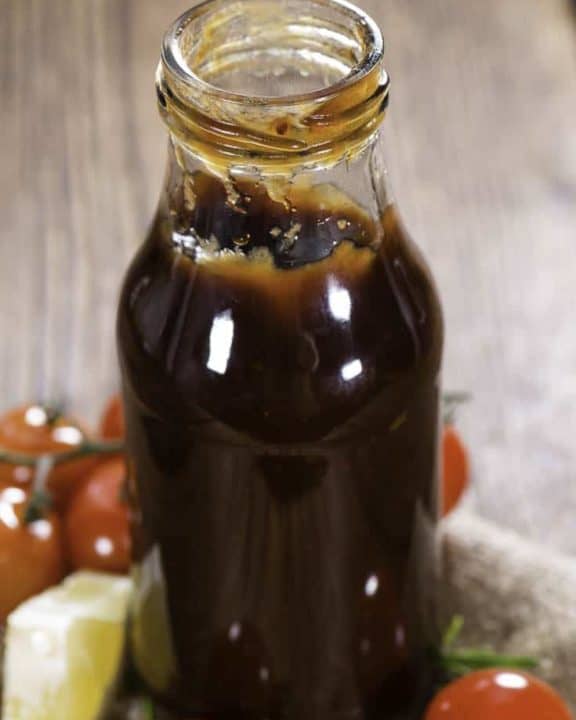 A bottle of copycat Kenny Rogers barbecue sauce.