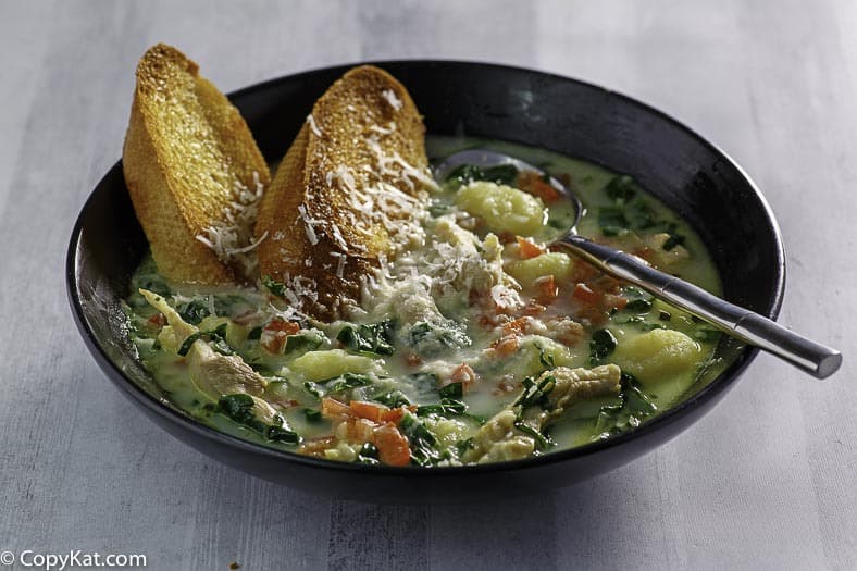 Recreate the Macaroni Grill Tosconi soup with this easy recipe. It's packed full of fresh vegetables and gnocchi. 