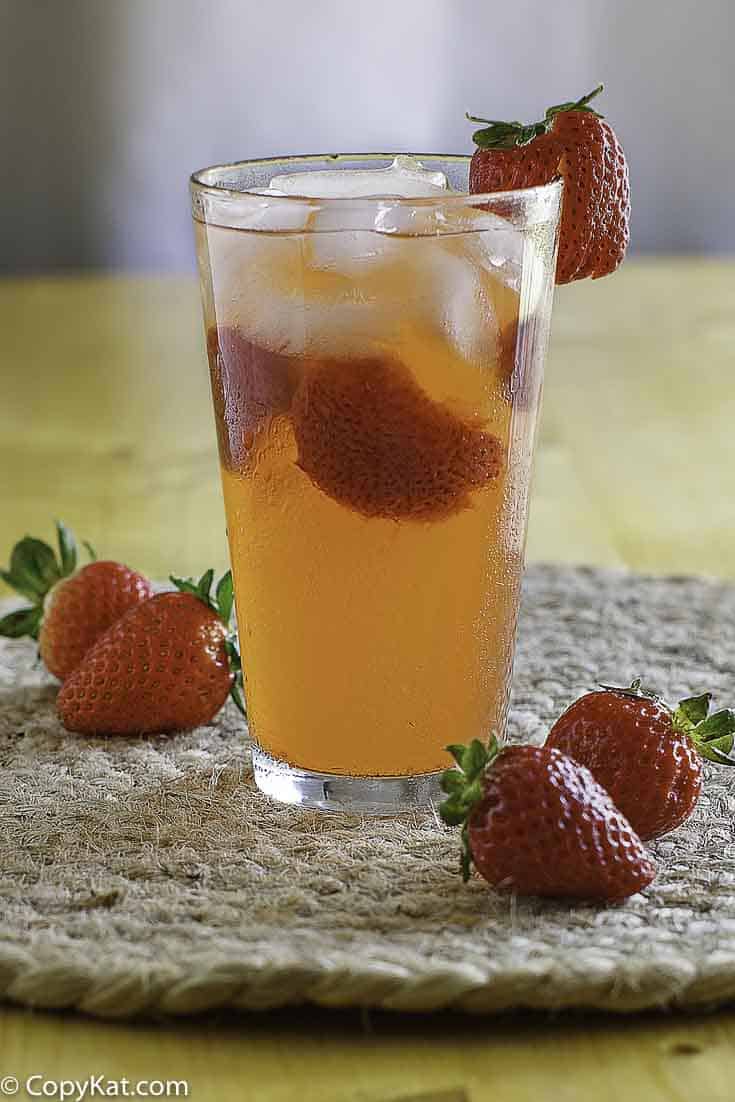 lemonade with strawberries in a glass