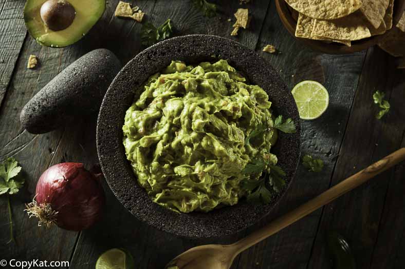 A bowl of freshly made guacamole 