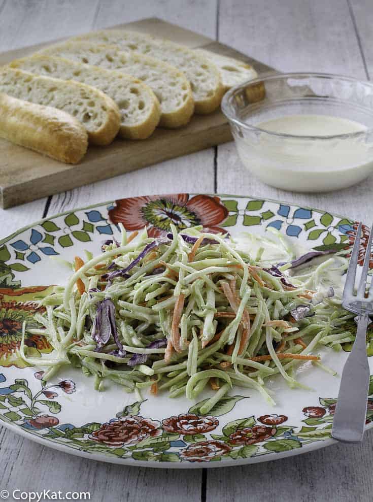 creamy oriental salad dressing on a plate.