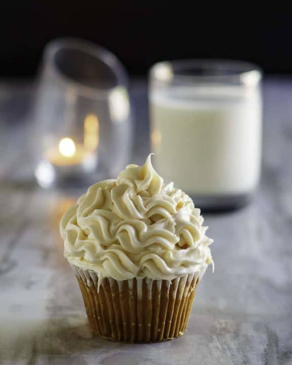 a cupcake with homemade buttercream frosting