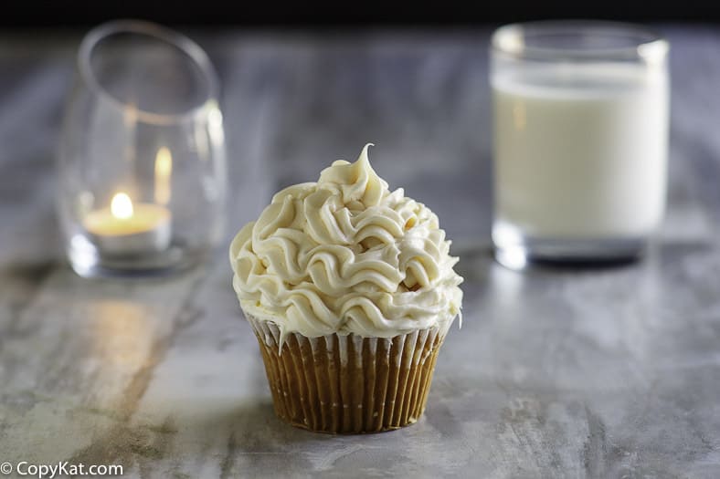 Homemade copycat Publix Buttercream Icing on a cupcake.