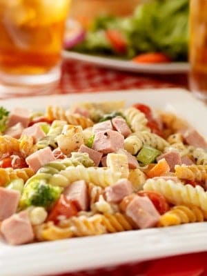 plate of pasta salad