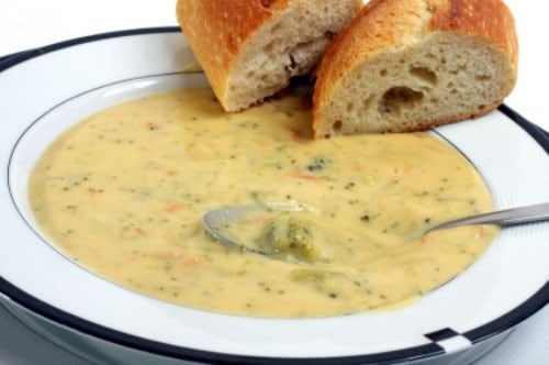 bowl of broccoli cheese soup