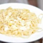 plate of pasta with garlic and eggs