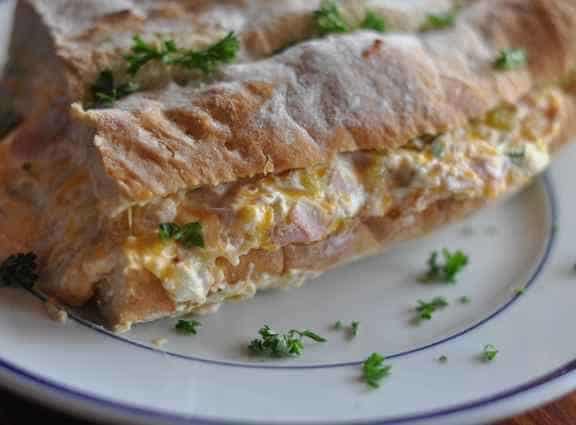 Mississippi Sin bread stuffed with cheese, cream cheese, ham and more.