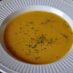 butternut and squash soup in a bowl