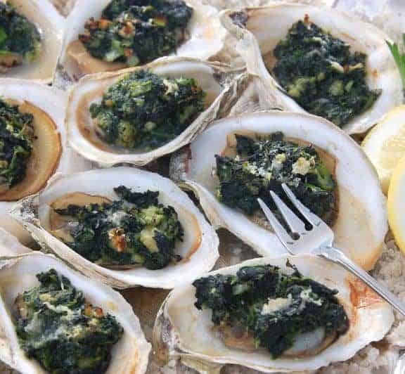 oysters prepared rockefeller style