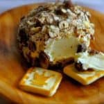 white chocolate ball pictured with shortbread cookies