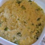 casserole dish with broccoli and rice