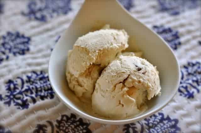 Homemade peanut butter ice cream with peanut butter cups