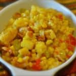a bowl of homemade Luby’s Spanish Indian Baked Corn