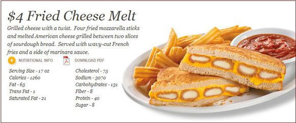 Dennys fried cheese melt