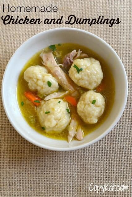 Homemade Chicken and Dumplings Recipe from CopyKat.com