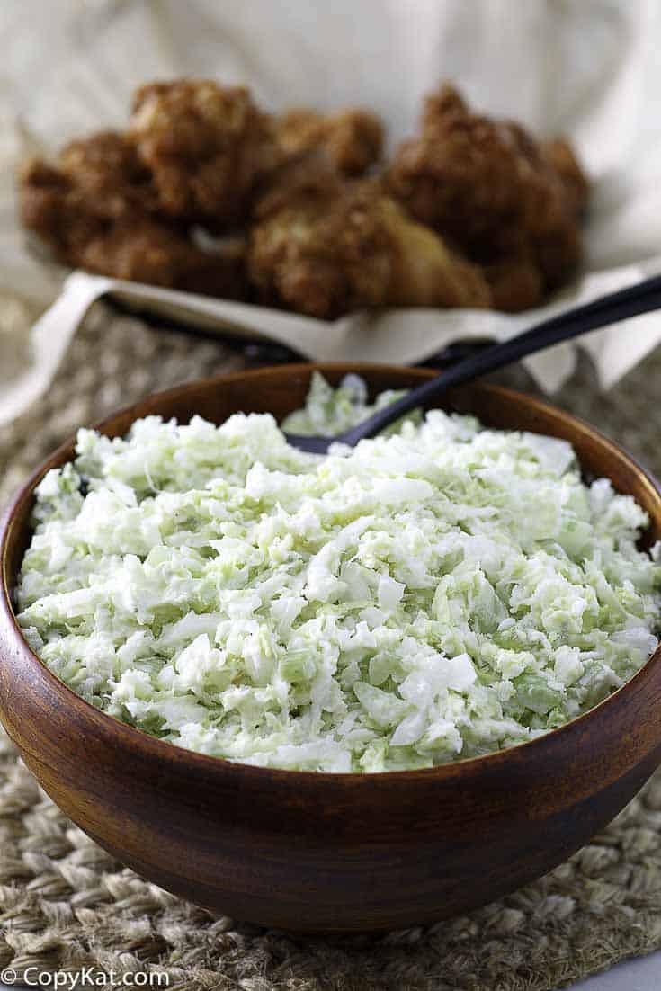 homemade coleslaw made with green cabbage