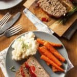 homemade meatloaf with ketchup sauce