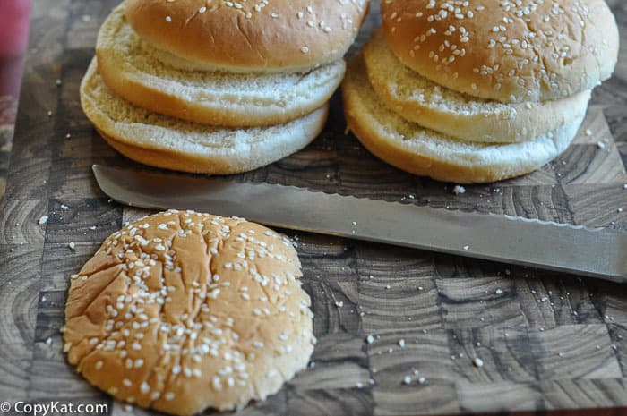 sliced buns for homemade Big Mac