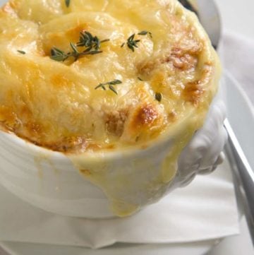 Prepare this homemade french onion soup from CopyKat.com