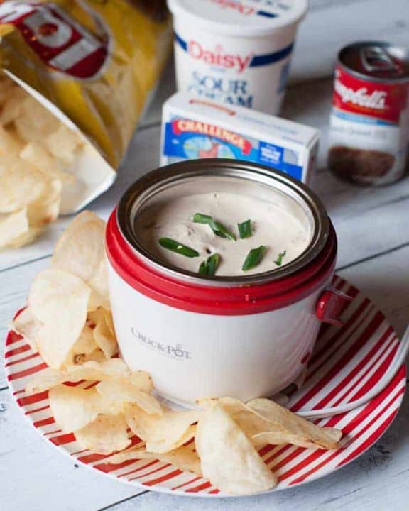 You can prepare this hot French Onion Dip from CopyKat.com, this has just three ingredients.
