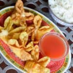 Homemade Sweet and Sour sauce with crab rangoons