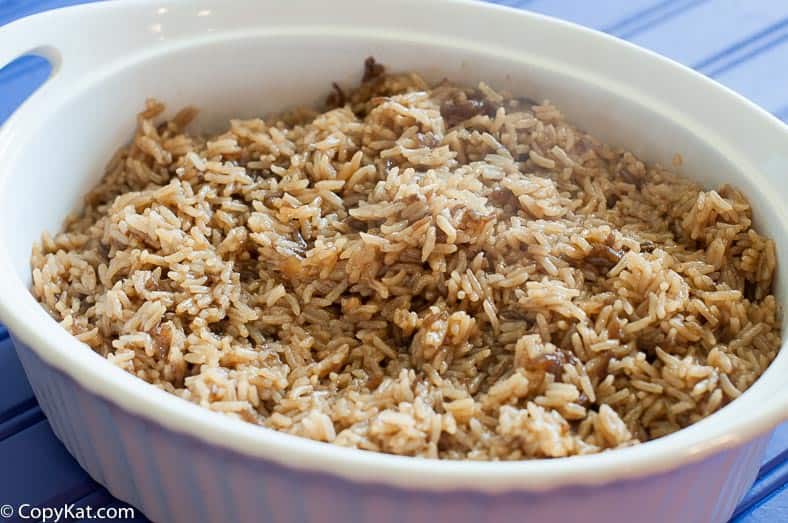 Stick of Butter Rice in a serving dish