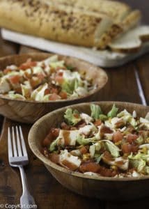 Two bowls of BBQ Ranch chicken salad