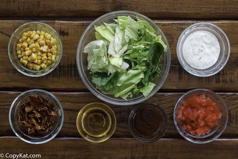 Ingredients for Wendy's BBQ Ranch Chicken Salad.