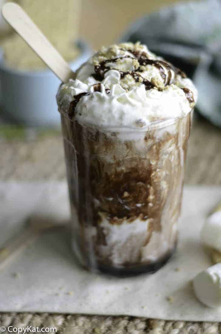 Homemade Starbucks S'mores Frappuccino in a glass