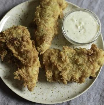 homemade Whataburger chicken strips with dipping sauce