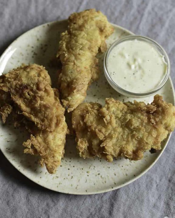 homemade Whataburger chicken strips with dipping sauce