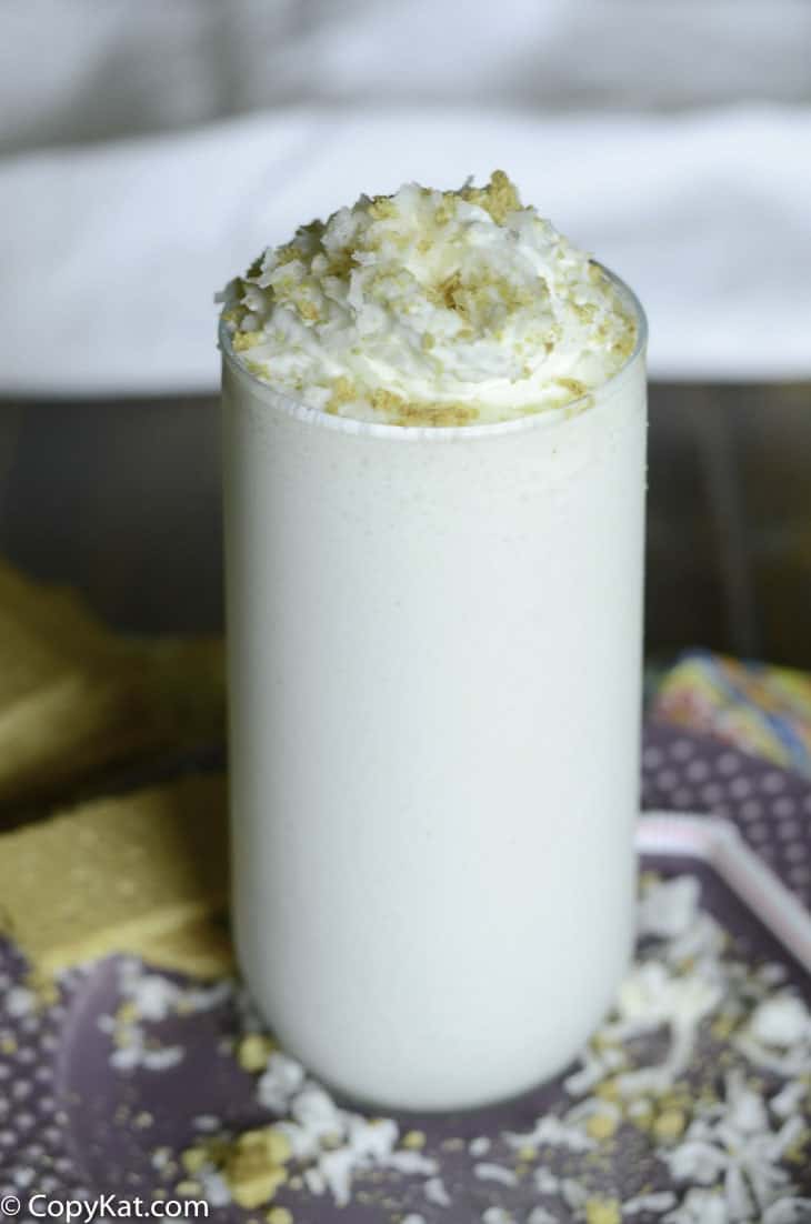 Homemade Sonic Coconut Cream Pie Shake in a glass