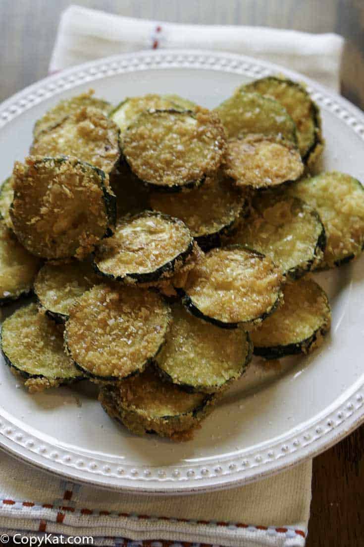 Fried Zucchini Chips on a plate