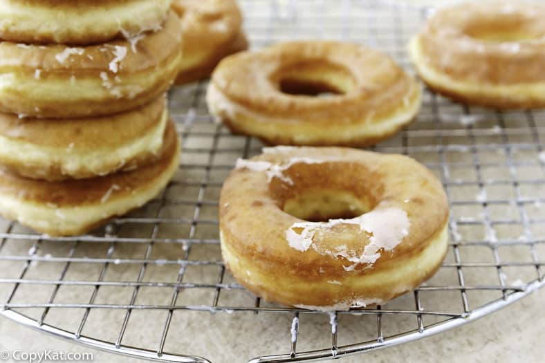 glazed donuts on a wire rack