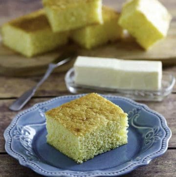 Homemade Boston Market Cornbread slices and butter