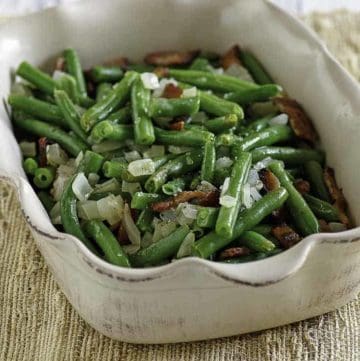 Homemade Cracker Barrel Green Beans in a serving dish