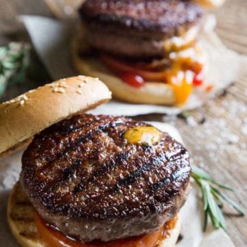 Two grilled hamburgers