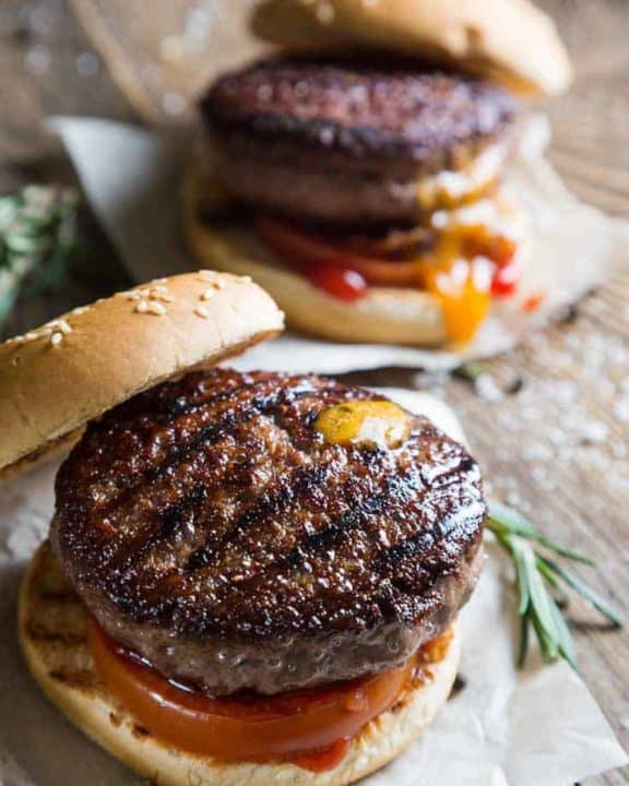 Two grilled hamburgers