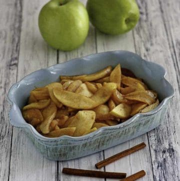 Homemade Cracker Barrel Fried Apples in a serving dish.