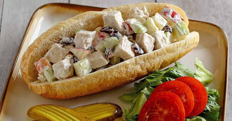 homemade Subway orchard chicken salad sub sandwich